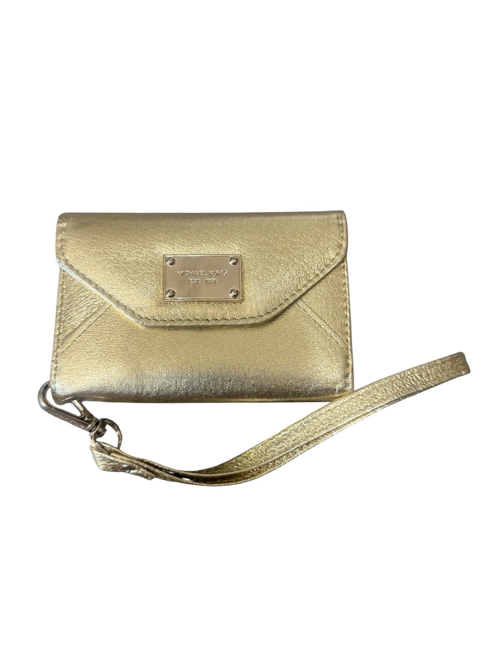 Michael Kors Metallic Gold Wristlet Clutch